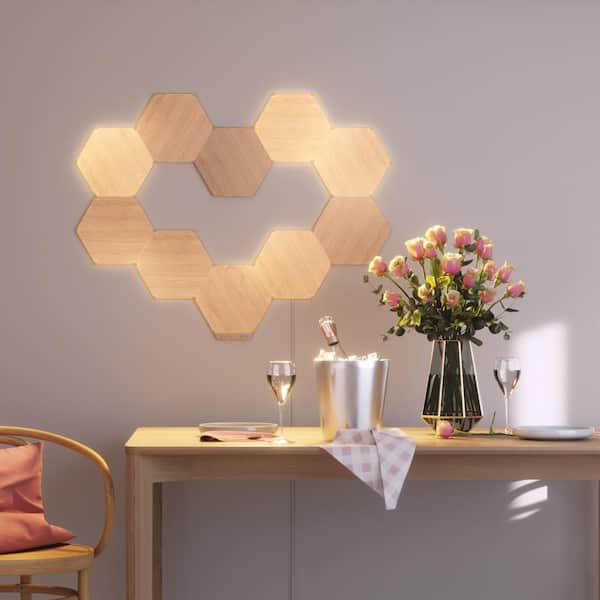 nanoleaf 未使用品　インテリア　売り切り価格 早い者勝ち Nanoleaf Elements Wood Look Expansion Smart LED Panels (Pack of 3