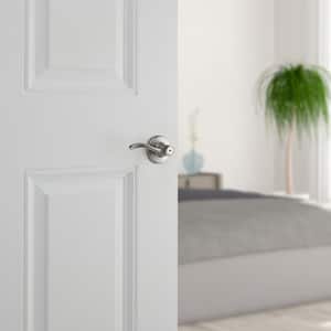 Balboa Satin Nickel Privacy Door Handle with Lock for Bedroom or Bathroom featuring Microban Technology (8-Pack)
