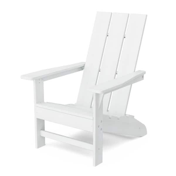 Wildridge Freedom White HDPE Plastic Modern Outdoor Adirondack Chair