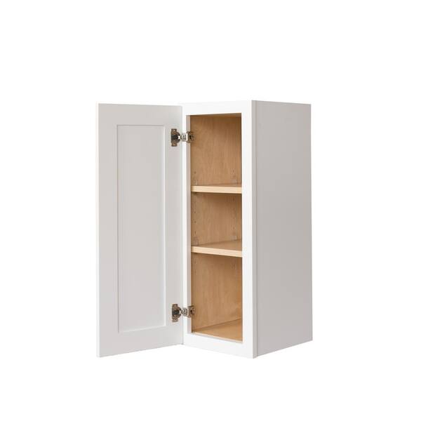 Bremen Cabinetry Bremen Ready to Assemble 12x36x12 in. Shaker Wall Cabinet with 1-Door and Adjustable Shelves in White