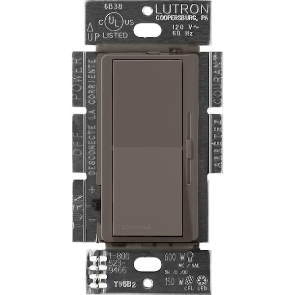 Lutron Diva Dimmer Switch for Magnetic Low Voltage, 600-Watt/Single-Pole or 3-Way, Truffle (DVSCLV-603P-TF)
