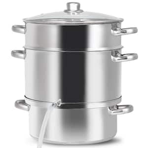 Stockpots Large Stock Pot, Vertical Pot Lid, Diameter 30cm, Height 30cm, 20  Litres, （With Faucet), Suitable For All Stove (Color : Silver, Size 