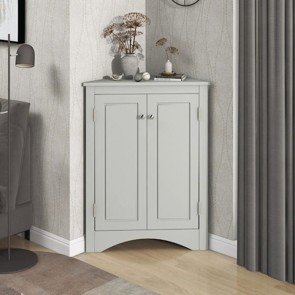 YSQCAR 23.6 in. W x 17.2 in. D x 31.5 in. H Gray MDF Freestanding YSQCAR 23.6 in. W x 17.2 in. D x 31.5 in. H Gray MDF Freestanding