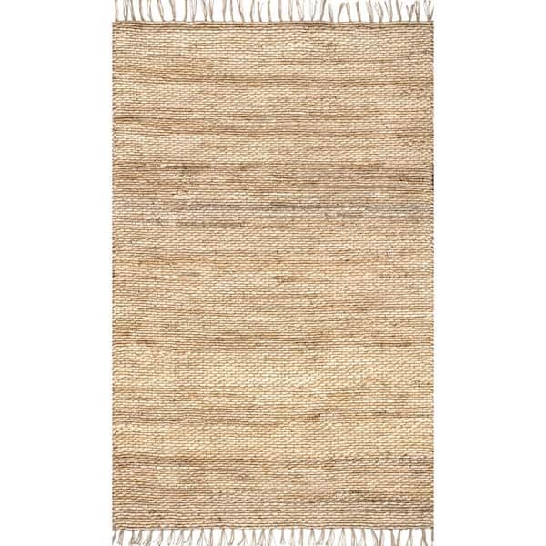 nuLOOM Aspen Modern Jute Tassels Natural 4 ft. x 6 ft. Area Rug