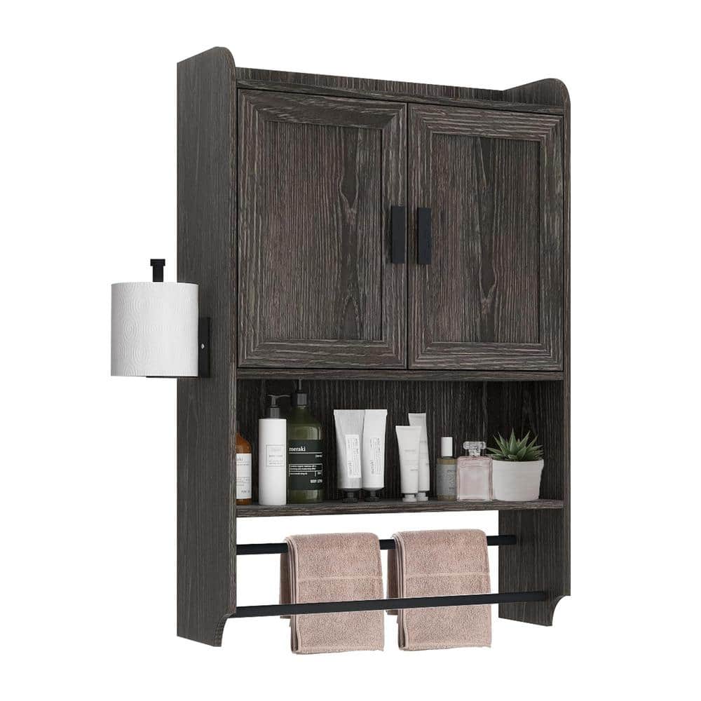 21.7 in. W x 7.5 in. D x 32.5 in. H Bathroom Storage Wall Cabinet in Brown, Medicine Cabinet for Bathroom price history on PriceWatchPro