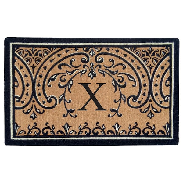Heavy Duty Coir Easton 24 in. x 39 in. Monogrammed X Door Mat