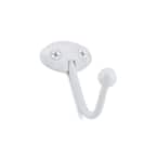 White Oval Hook with Ball End (2-Pack)