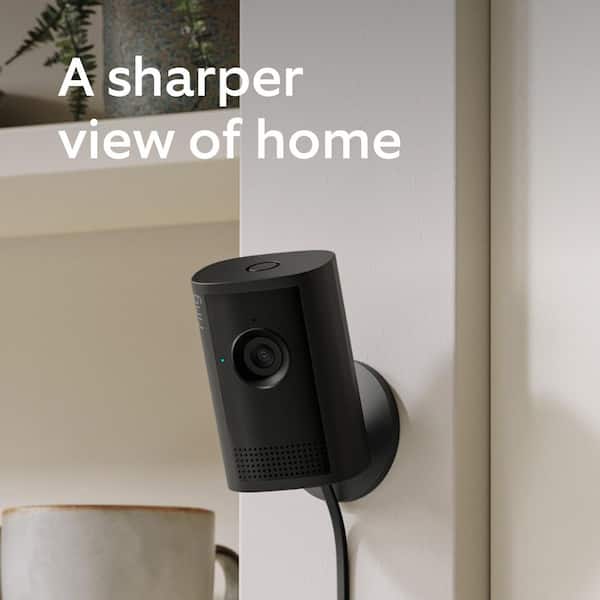 Indoor Cam Plus - Plug-In Retinal 2K Security Camera, 4x Enhanced Zoom, Low-Light Sight Color Night Vision, Black