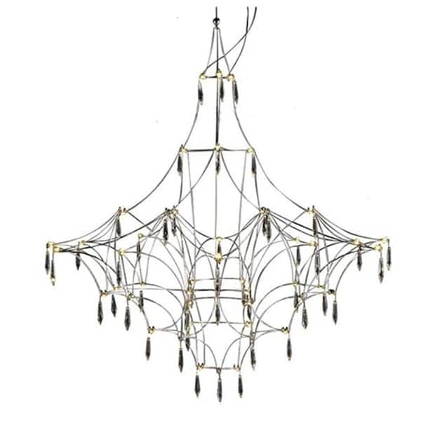 Magic Home Luxury 66-Light Gold Individual Art Postmodern Crystal Chandelier for Living Room Hallway