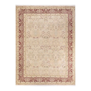 Mogul One-of-a-Kind Traditional Ivory 9 ft. 2 in. x 12 ft. 3 in. Oriental Area Rug