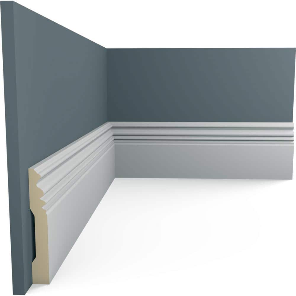 5"H Gray Polyurethane Classic Baseboard Moulding