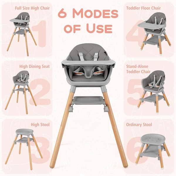 HONEY JOY 3 in 1 High Chairs for Babies and Toddlers, Eat and Grow