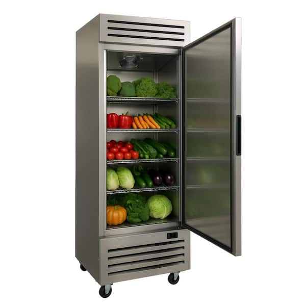 27.5 in. 23 cu. ft. Commercial Upright Reach‑In Refrigerator in Stainless Steel