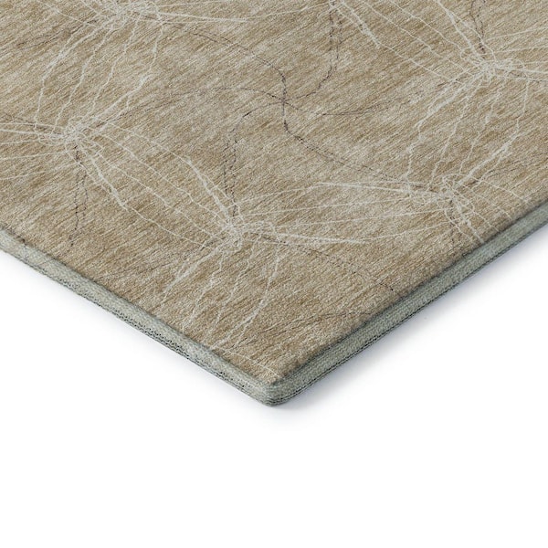 Mayfield Premium Machine Washable Abstract AMF968 Beige 8 ft. x 10 ft. Area Rug