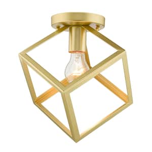 Cassio 11 in. 1-Light Olympic Gold Flush Mount