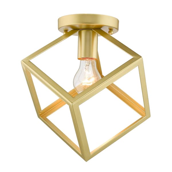 Golden Lighting Cassio 11 in. 1-Light Olympic Gold Flush Mount