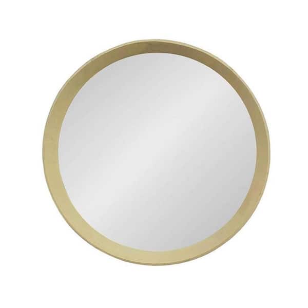 HomeRoots 19.8 in. W x 19.7 in. H Wood Cream Vanity Mirror
