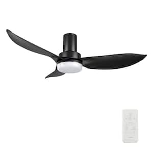Nefyn 45 in. Color Changing Integrated LED Indoor Matte Black 10-Speed DC Ceiling Fan with Light Kit and Remote Control