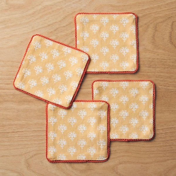 Company Cotton Ari Yellow 5 in. x 5 in. Cocktail Napkin (Set of 4)