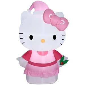 24.41 in. D x 16.54 in. W x 35.83 in. H Inflatable Hello Kitty in Pink Outfit and Hat