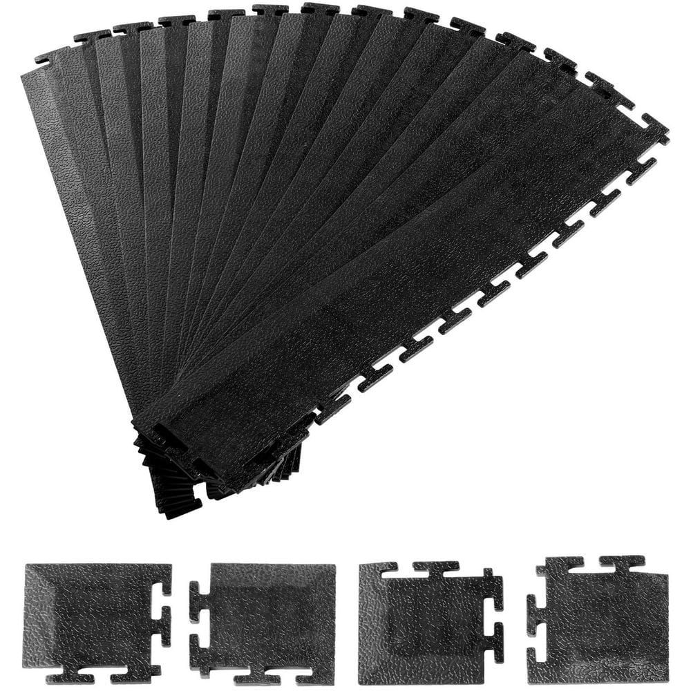 Male Garage Floors Transition Edge Kit, 12 Edges and 4 Corners, PVC Interlocking Floor Edging, Black, 2025 Update price history on PriceWatchPro