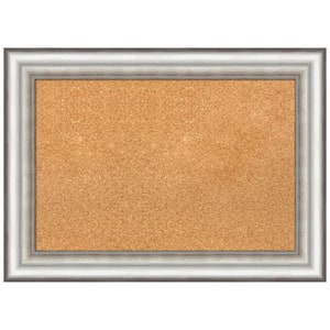 Salon Silver 29.25 in. x 21.25 in. Framed Corkboard Memo Board