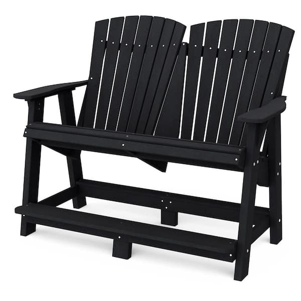 Wildridge Heritage Black Plastic Outdoor Double High Adirondack Chair