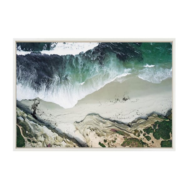 Kate and Laurel Sylvie La Jolla Curves by Rachel Bolgov Framed Canvas Landscape Art Print 23 in. x 33 in.