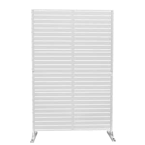 UIXE 76 in. Galvanized Steel Garden Fence Outdoor Privacy Screen Garden Screen Panels in White