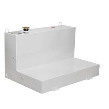 Jobox Low-Profile L-Shaped Steel Liquid Transfer Tank in White