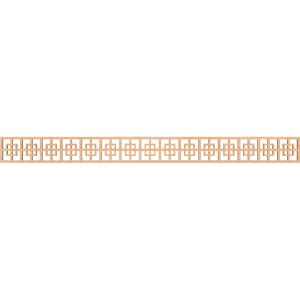 Ekena Millwork Cambridge Fretwork 0.25 in. D x 46.375 in. W x 4 in. L Hickory Wood Panel Moulding