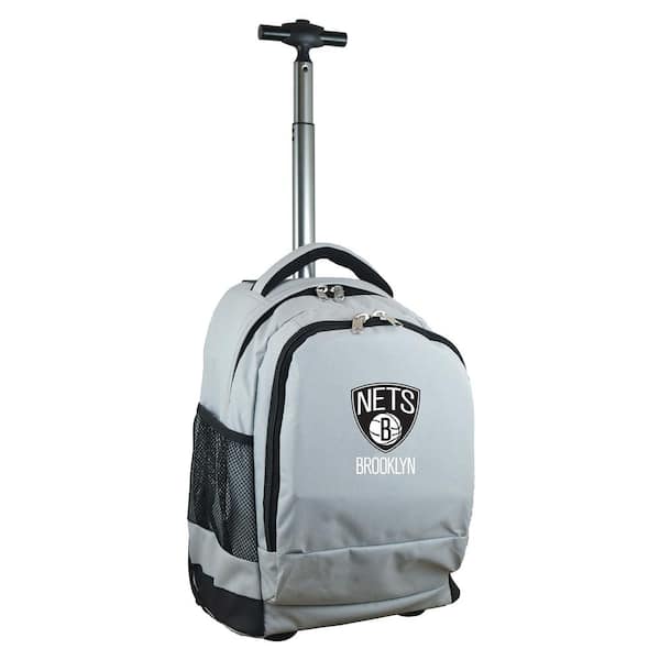 Denco NBA Brooklyn Nets 19 in. Gray Wheeled Premium Backpack