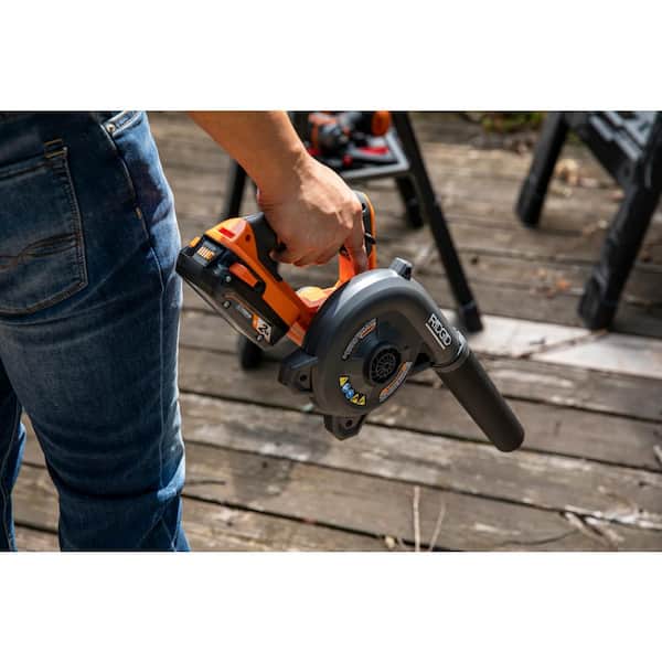 RIDGID 18V Lithium-Ion Cordless Compact Jobsite Blower with  Inflator/Deflator Nozzle R86043B - The Home Depot