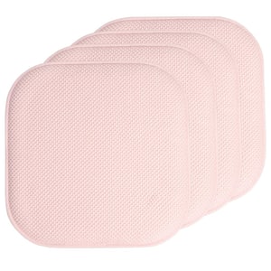 Honeycomb Memory Foam Square 16 in. x 16 in. Non-Slip Indoor/Outdoor Chair Seat Cushion, Pink (4-Pack)