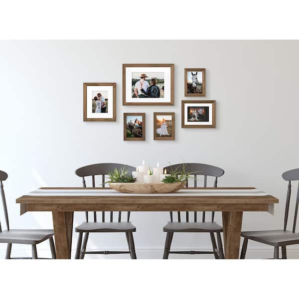 Cubilan 11 in. x 14 in. Rustic Brown Picture Frame (Set of 6