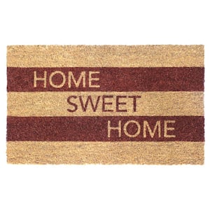 Brown Home Sweet Home Stripe 18 in. x 30 in. Doormat