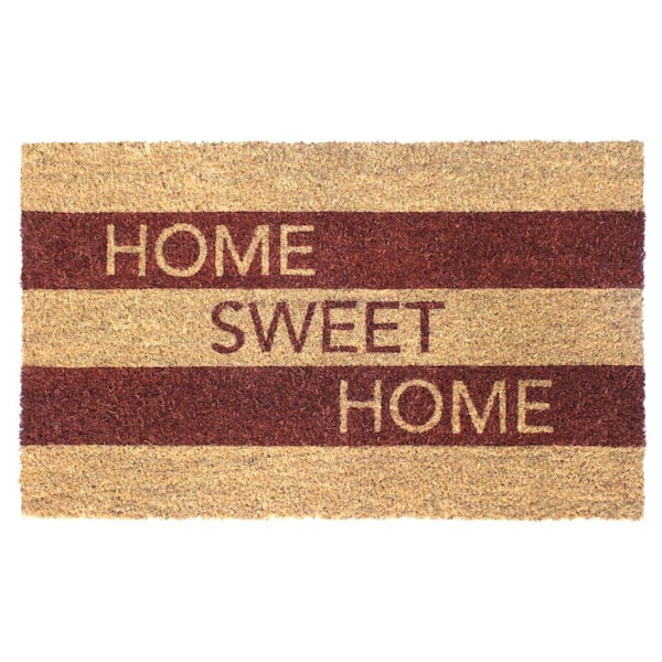RugSmith Brown Home Sweet Home Stripe 18 in. x 30 in. Doormat