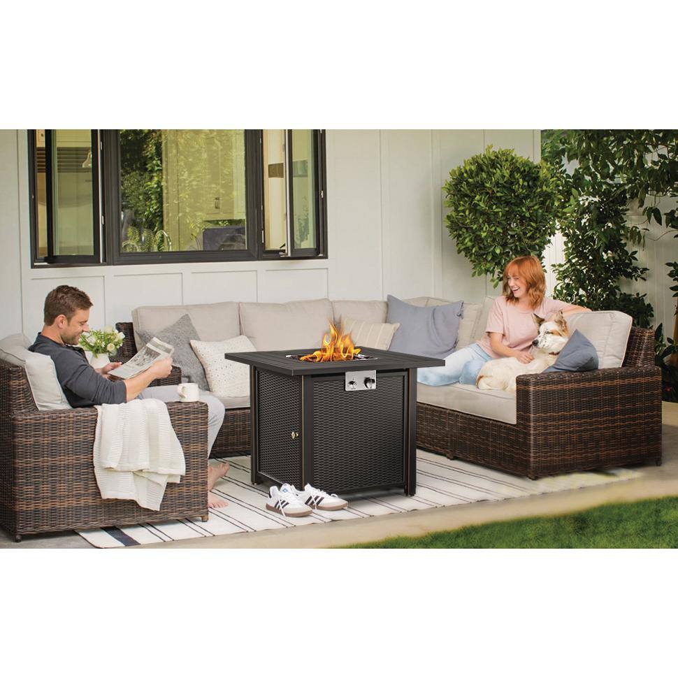 30" Anti Rust Coated Steel Propane Fire Pit Table
