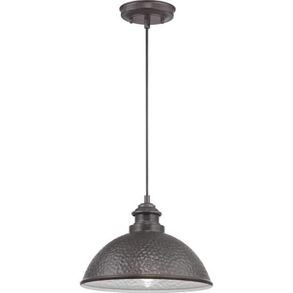 Progress Lighting Forrester 4-Light Antique White and Galvanized Farmhouse Square Medium Hanging Pendant Light