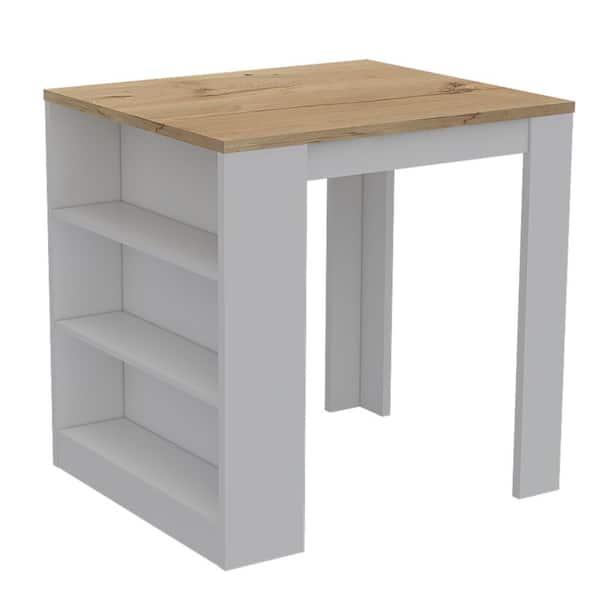 Particle Board 36.2 in. Kitchen Island with Three Drawers