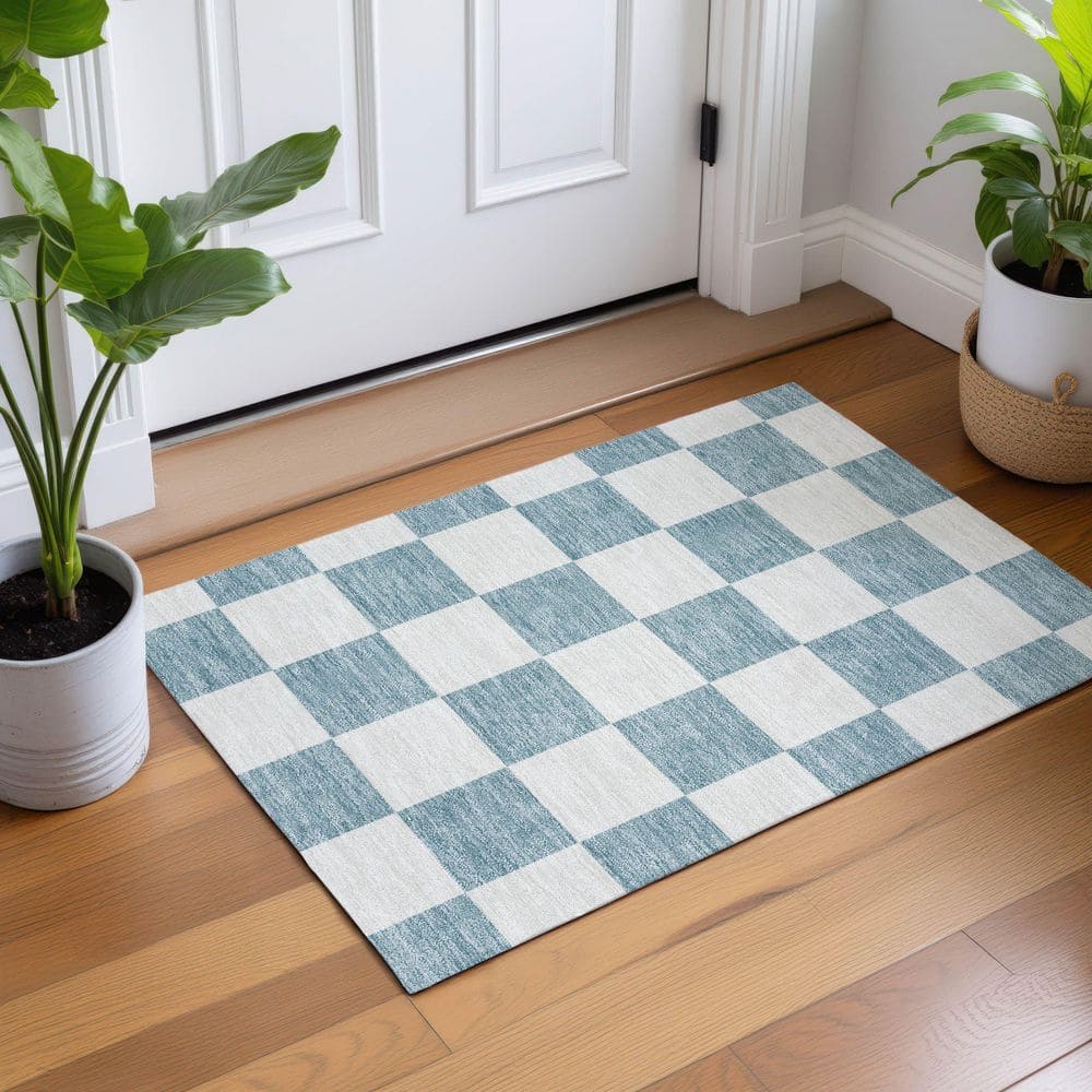 Chantille Machine Washable Indoor/Outdoor Abstract ACN2345 Teal 2 ft. x 3 ft. Accent Rug price history on PriceWatchPro