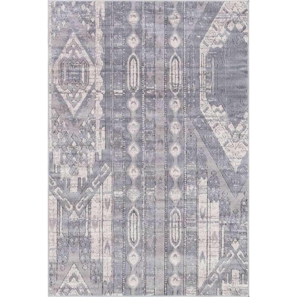 Portland Orford Geometric Indoor Gray Area Rug, 4' x 6'