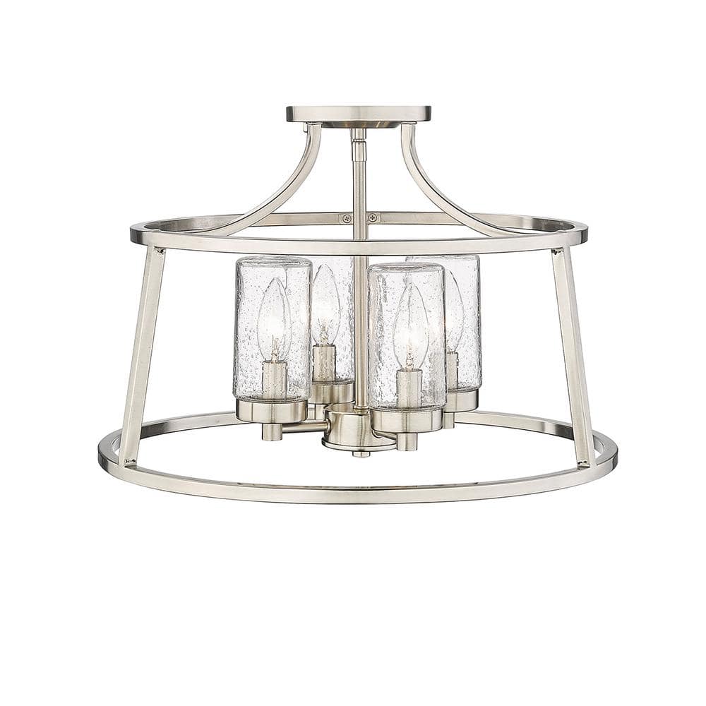 Millennium 4184-BN Errol Four Light Semi Flush Mount, Brushed Nickel, image size:1000x1000