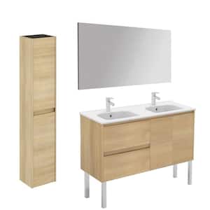 Ambra 47.5 in. W x 18.1 in. D x 32.9 in. H Bathroom Vanity Unit in Nordic Oak with Mirror and Column