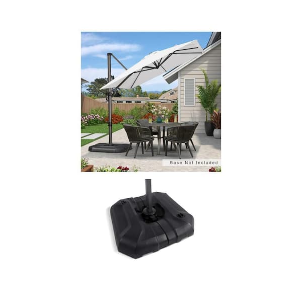 8 ft. Square Cantilever Umbrella with 360° Rotation and Patio Umbrella Base Combo