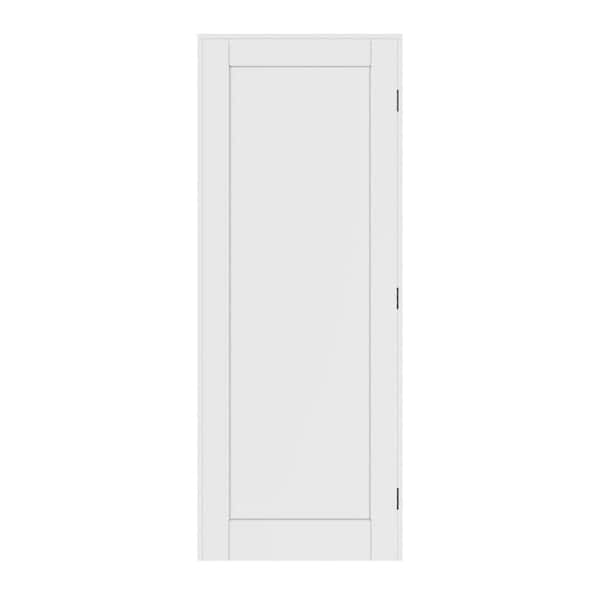 28 in. x 96 in. Paneled Blank 1-Lite Left Handed White Solid Core MDF Door Kit with Quick Assemble Jamb