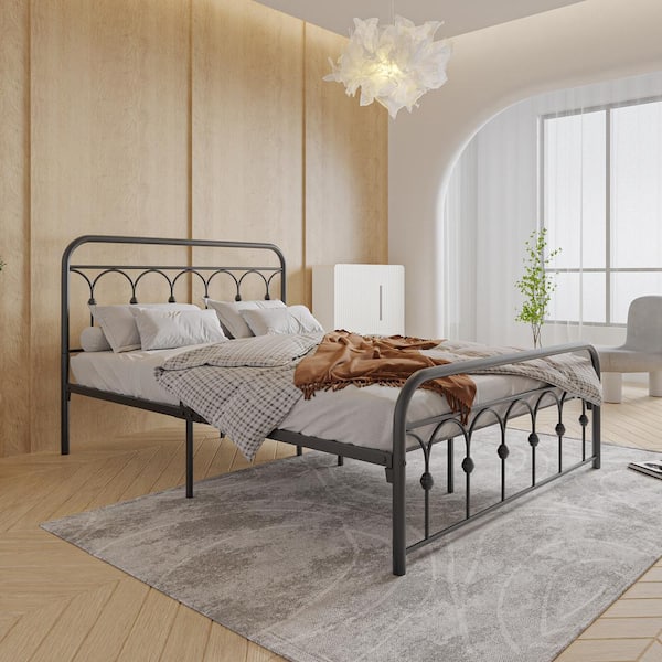 Queen bed frame with shop metal slats