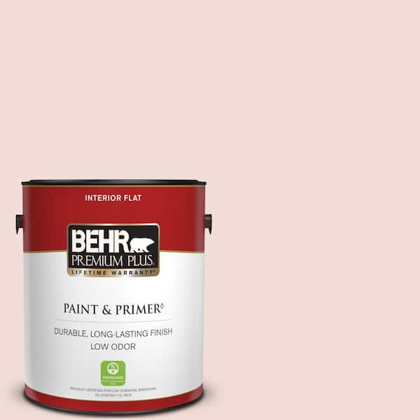 BEHR PREMIUM PLUS 1 gal. #BIC-05 Shabby Chic Pink Flat Low Odor Interior Paint & Primer