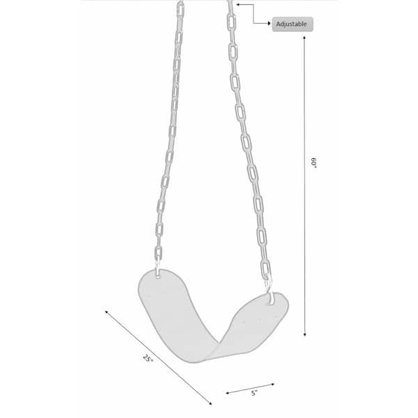 Heavy-Duty Flexible Green Belt Swing with Coated Metal Chain