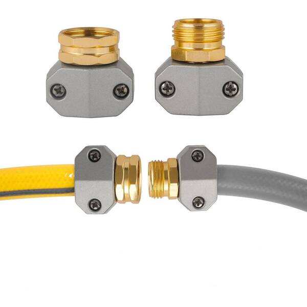 thumbnail image 2 of Universal Garden Hose Repair Mender Kit - 3/4" & 5/8" Hose Connector With Male Connector And Clamp Set 2 of 6